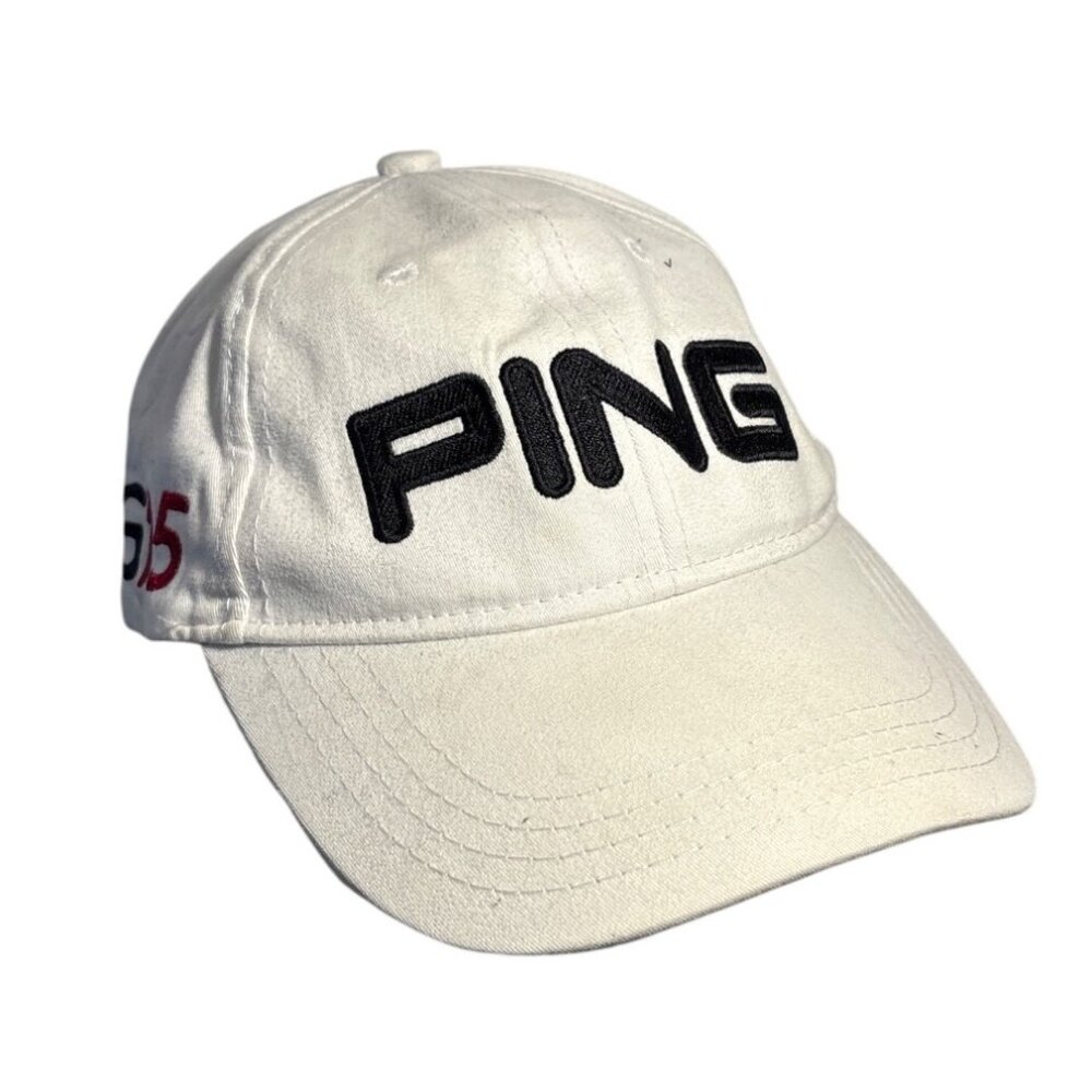 Ping G15 Hat Golf White Adjustable With Black Embroidered Logo
